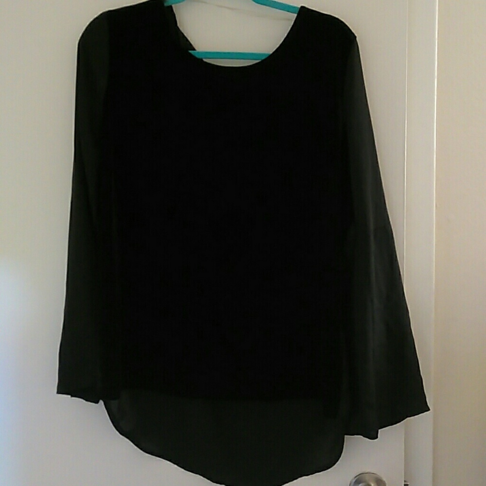 Black blouse with velvet front